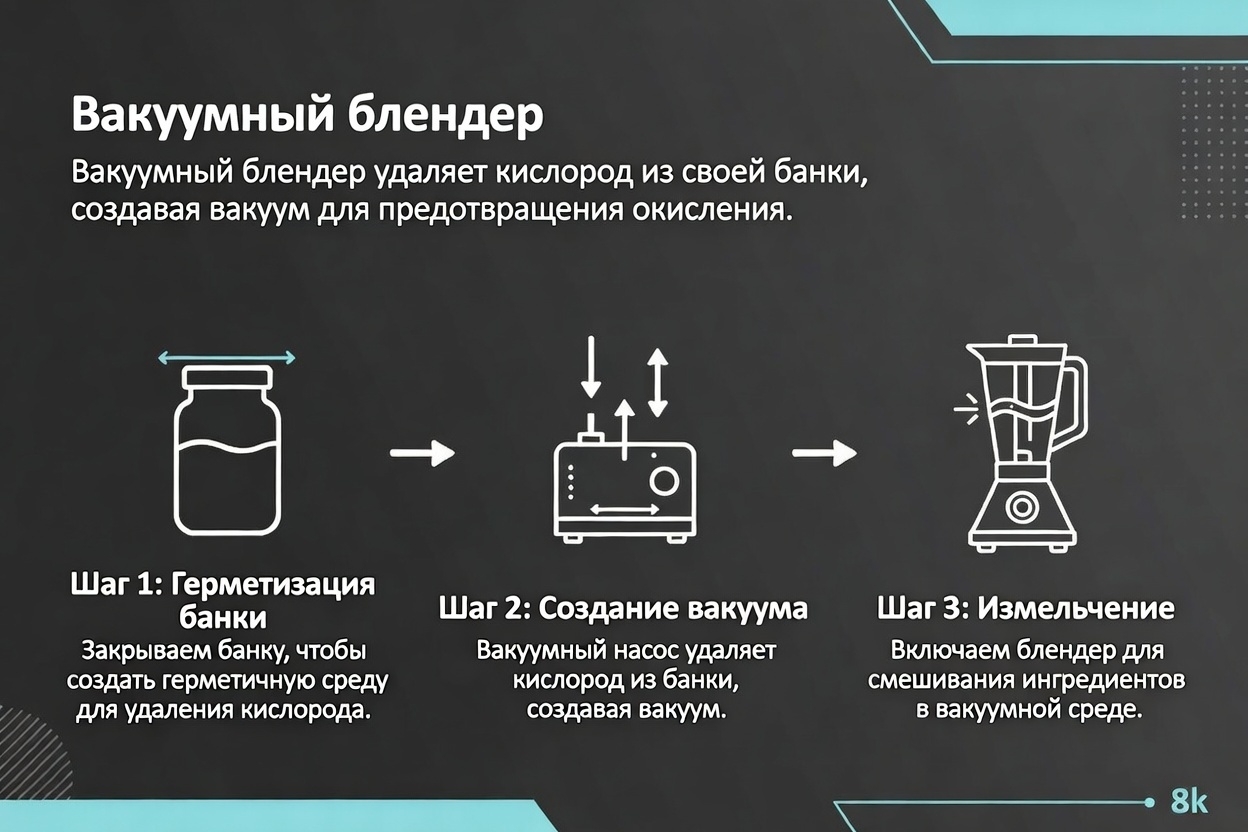 Принцип работы вакуумного блендера